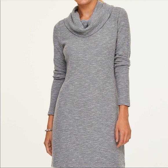 Loft Outlet‎ Gray Cowl Neck Long Sleeve Dress - Picture 1 of 7